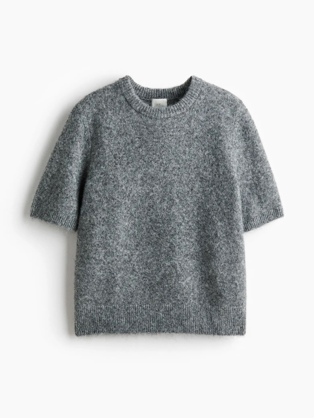 H&M NWT Short-Sleeve Crewneck Sweater in Gray